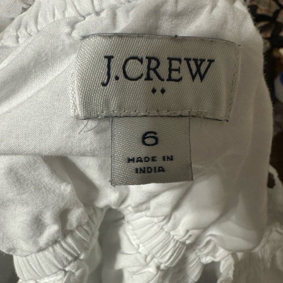 J. Crew White Cotton Dress Size 6 Boho Tiered Spaghetti Strap Summer Sundress - Picture 3 of 11